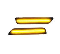 Mirror Indicators Light Front Side Marker Lamps Amber/White Lights For Mustang 2010-2014 Front Bumper Clear Lens With 27-SMD(Amber yellow)