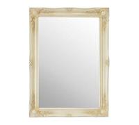 Mirror Ivory Ornate Carved Rectangular, Painted Finish, 91x66