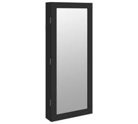 (black) vidaXL Mirror Jewellery Cabinet Mirror Armoire with LED Lights Wall Mounted