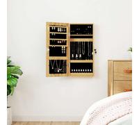 vidaXL Wall Mounted Mirror Jewellery Cabinet with LED Lights - Modern Design, Engineered Wood, Brown - Ample Storage Space for Jewelry Items
