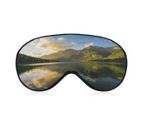 Mirror Lake Reflecting The Mountains Sleep Mask Block Light Eye Sleep Shade Cover Comfortable Lightweight Sleeping Blindfold Soft Breathable Night Eye Cover Adjustable Band Eye Mask for Men Women