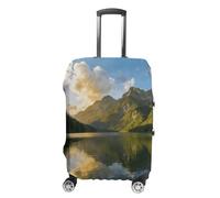 Mirror Lake Reflecting The Mountains Travel Luggage Cover Stretchable Airplane Suitcase Protector Sleeve Universal Washable Fit for 19-32 Inch Checked Baggage,Water Resistant Durable Luggage Protector