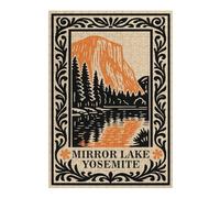 Mirror Lake Yosemite Illustration Themed Jigsaw Puzzle for Adults, 300 PCS