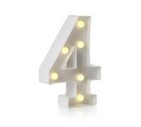Mirror LED Numbers and Letters, Height 22cm, Thickness 4cm, 26 Letters & 10 Numbers, Warm Light/Battery Powered, Dual-Purpose: Display/Hanging,4,White