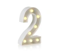 Mirror LED Numbers and Letters, Height 22cm, Thickness 4cm, 26 Letters & 10 Numbers, Warm Light/Battery Powered, Dual-Purpose: Display/Hanging,2,White