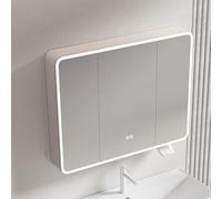 Mirror Medicine Cabinet With Round Corner & White Lights, Bathroom Medicine Mirror Cabinet,Wall Mirror Storage Shelf, Bathroom Mirror With Anti Fog, Mount For Bathroom Vanity And Modern Styl