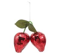 Mirror Mosaic Strawberry Decoration Retro Ornament with Light Reflection | Hangable Design with Shiny Reflective Surface, for Party Hosts and Bar Owners, Fits Bar Cart and Store Window Display