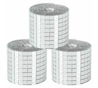 Mirror Mosaic Tile Roll Silver Glass 100x4cm Geometric Mirror Finish 12pcs Decor