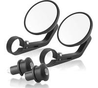 Mirror Motorbike Round Rearview Handle Bar End Side Mirrors 1Pair 7/8" 22mm Aluminium Motorcycle Mirror For E-bikes Scooter Cafe Racer Mirrors Set(2pcs White lens)