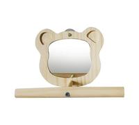 Mirror Perch for Birds - Interactive Parakeet Wooden Toy - Interactive Toys Cages Accessories for Parrot Parakeets Budgies Cockatiels Conures Lovebird Finch Canaries