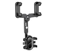 Mirror Phone Mount, Rear View Holder, 5.91x9.84x3.23in 360° Rotating Bracket, Anti-Shake Clamp Design, Adjustable Car for Navigation, Video Watching, Hands- Use, Driving