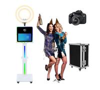Mirror Photo Booth Machine Touch Screen 15.6'' with DSLR Photo Booth with Flight Case APP Remote Control for Rental Business Parties (Machine+Camera)