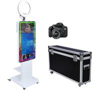 Mirror Photo Booth with 21.5 inch LCD Touch Screen, Built-in Mini PC, RGB Ring Light,Sharing and Printing, Photobooth Machine Selfie Shell Stand for Wedding Party Event (Photo Booth+Camera)