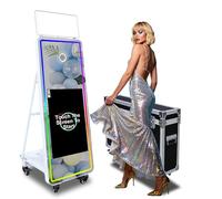 Mirror Photo Booth with 43" Touch Screen, DSLR Photobooth Machine with Software RGB Light and Flight Case for Event Party Rental (Photo Booth Machine)