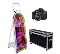 Mirror Photo Booth with Mini PC Touch Screen Selfie DSLR Magic Photobooth Machine with Software RGB and Ring Light and Flight Case for Event Rental Wedding Party