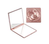Mirror Pocket with Rose Design, Stylish Mini Compact Mirror, Double-Sided Folding Design, Portable Compact Mirrors for Handbag, Travel, Handheld Use, Cosmetic Application, and On-the-Go Touch-Ups