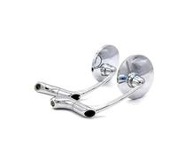 mirror rearview motorcycle Vintage Round Motorcycle Rearview Mirror Bend Rod Convex Reflector Silver Handle Bar End Mirrors(Silver)