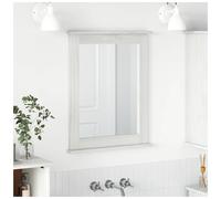 Mirror Rectangular Solid Pine Wood Antique White 55.5x5x70cm Wall for Bathrooms