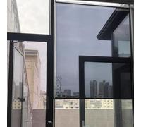 Mirror Roller ShadeBlue Tint Reflective Window Shade for Privacy & Sun ProtectionPull Down Roll Up Design for Doors Offices Balconies Kitchens Bathrooms (Black W 80xH 15)