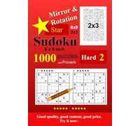 Mirror & Rotation Star Sudoku Hard2 1000 Puzzle: 6x9inch,9x9,2x3