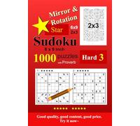 Mirror & Rotation Star Sudoku Hard3 1000 Puzzle: 6x9inch,9x9,2x3