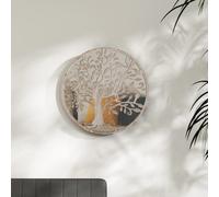 Mirror Sand 60x2.5 cm Iron Round for Indoor Use Berkfield Home Beige One Size