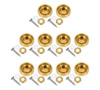 Mirror Screw Covers MM Stainless Steel with Decorative Caps 10 Set | Golden Polished Finish, Flush Mount Design, Quick Assembly, for Cabinet Installers and Contractors