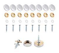 Mirror Screws, 10mm/0.47", 8pcs Decorative Cap Fasteners Cover Nails Polishing Silver Tone Brass