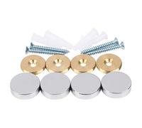 Mirror Screws,Brass Cap Decorative Mirror Nails,Φ25mm,Polished Chrome,4 PCS