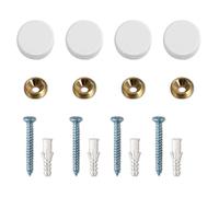Mirror Screws, Solid Aluminum Alloy Cap Decorative Mirror Nails, 0.6" Nails, Polished White, 4 Pack