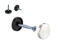 Mirror Screws, Tiberham 12mm Dia Stainless Steel Mirror Nails with Decorative Cap Covers, Polished Mirror Screw Cap Nails with Washers for Mirrors Tables Bath Plates Wardrobes Glass (100 Sets)