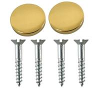 Mirror Screws with 19mm Decorative Cap Covers 25mm Mirror Screw Polished Brass Flat Screw Caps Mirror Screws Fitting Set for Mirror Tables Bath Plates Wardrobes Glass Signs Pack of 8.