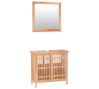 (mirror + sink cabinet) vidaXL Bathroom Furniture Set Solid Wood Walnut Shelf Vanity Unit Multi Models