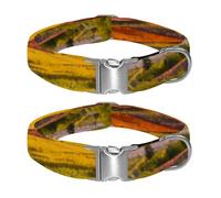 Mirror-Slick Mudflat Adjustable Nylon Dog Collar for Night Safety, Medium Large Dogs