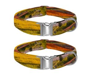 Mirror-Slick Mudflat Adjustable Nylon Dog Collar for Night Safety, Medium Large Dogs