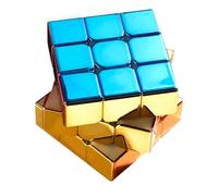 Mirror Speed Cube 3x3x3 Reflective Electroplating Metal Magic Cube Reflective Shiny 3D Puzzle Brain Teasers for Cube Lovers