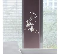 Mirror Sticker, Acrylic Flower Walls Sticker, 3D Butterfly Wall Stickers Mirror, Removable Flower Sticker Wall Decoration for Living Room Bedrooms Nursery Doors Window Bathroom Fridge (Silver)