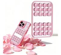 Mirror Suction Cup Phone Mount - Silicone Suction Adhesive Grip Mobile Holder with Built-in Mirror - Hands-Free Selfies and Videos - Content Creator Accesory - 2.6″ x 3.9″ (pink)