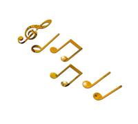Mirror Surface Wall Sticker Acrylic Music Note 6pcs Golden