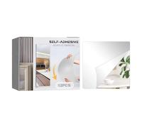 Mirror Tiles, 10 cm Self-Adhesive Anti-Fall Wall Mirror, Pack of 12 Self-Adhesive Square Acrylic Sheets, 10 x 10 cm Gym Mirror, for Cabinet, Living Room, Garage, Wall, Home Decoration, Without
