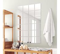Mirror Tiles 15x15 cm Glass Frameless Square Wall Decor Set 48pcs 192 Adhesives