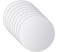 Mirror Tiles 16pcs Round 15cm Glass Frameless Wall Decor Clear 4mm Modern Style
