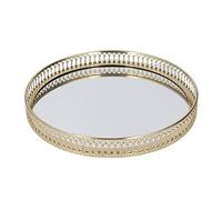 Mirror Tray Decorative Tray in Geometric Shape Makeup for the Bathroom, Gold for the Coffee Office with Restaurant