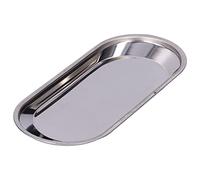 Mirror Tray, Silver Serving Tray Stainless Steel Oval Serving Tray, Small Towel Organizer Plate, Multi Purpose Storage Tray Stainless Steel Serving Tray with Good Gloss for (S)