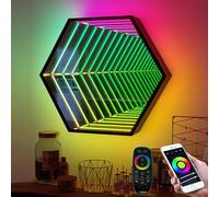 Mirror Tunnel Lamp, 3D Infinity Art Light with Remote Control, Color Changing Night Light, Wall Hanging Decorative Light