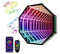 Mirror Tunnel Light with RGB Infinite Effects, Sound Control, and Voice Response for Stress Relief in Home and Bar Settings