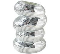 Mirror Vase, Disco Ball Planter, 5.9x3.9 Inch Spiral Reflective Mosaic Vase, Unique Mirror for Home, Office, Table Decor, Disco Ball