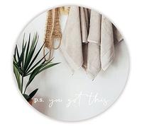 Mirror Vinly Decal, You Got This Bathroom Transfer Stickers, White Font with Smooth Lines, Inspirational Quote Motivational Labels for Shower Mirror, Bathroom, Hair Studio, Ladies Room, 11x2 Inches