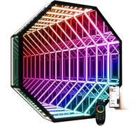 Mirror Wall Lamp, Remote Control LED Infinity Frame with RGB Multi Color Changing Light, Home Decor, 70cm Diameter