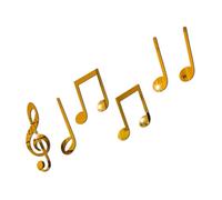 Mirror Wall Sticker 6pcs Golden Set Music Note Acrylic